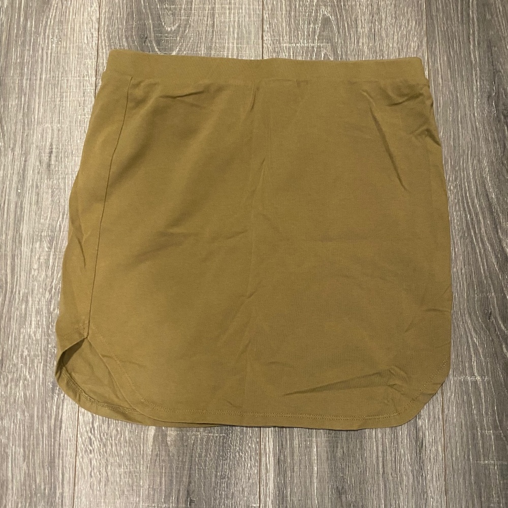 Olive green mini skirt